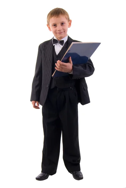 Молодой мальчик в костюме . — стоковое фото