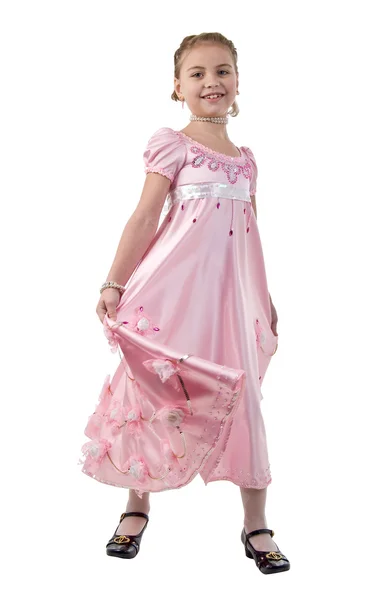 Lilla tjejen ser ut som prinsessan — Stockfoto