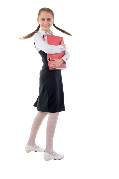 Cute Teen Schoolgirl. Side View. — Stock Photo, Image