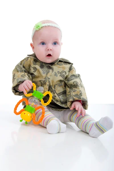 stock image Girl Baby With Orange Toy.