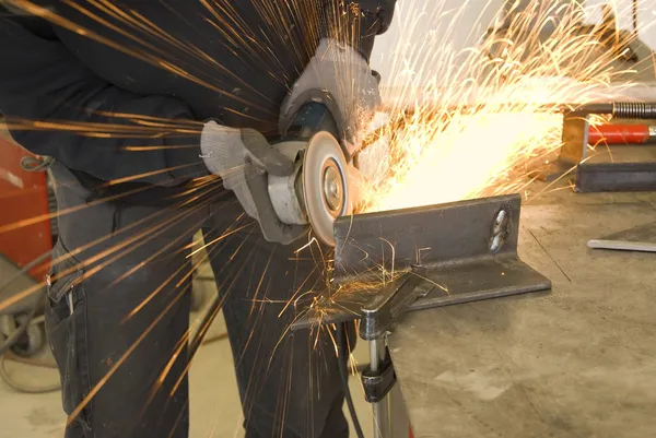 Steel worker grinder — Stock Photo, Image