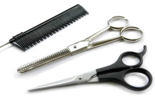 Barber comb scissors — Stock Photo, Image