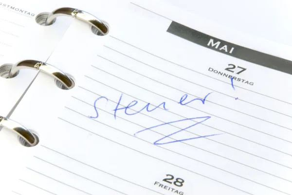 Steuer kalender — ストック写真
