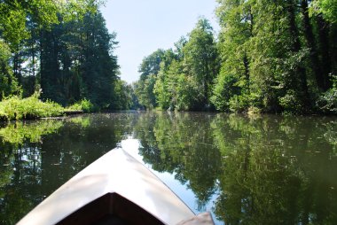 Canoeing in spreewald canal clipart