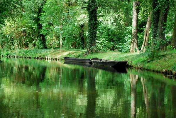 Spreewald boat and canal — Stock Photo, Image