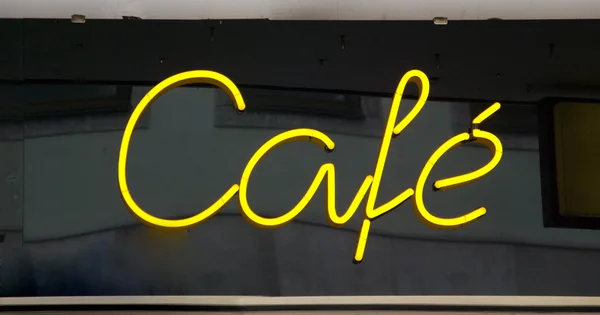 Neon sign cafe — Stock Photo, Image