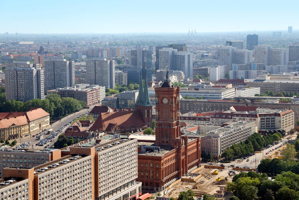 Aerial photo of berlin town hall rotes rathaus