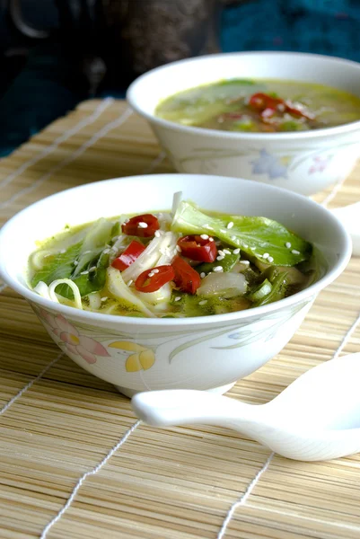 Bok choi suppe — Stockfoto