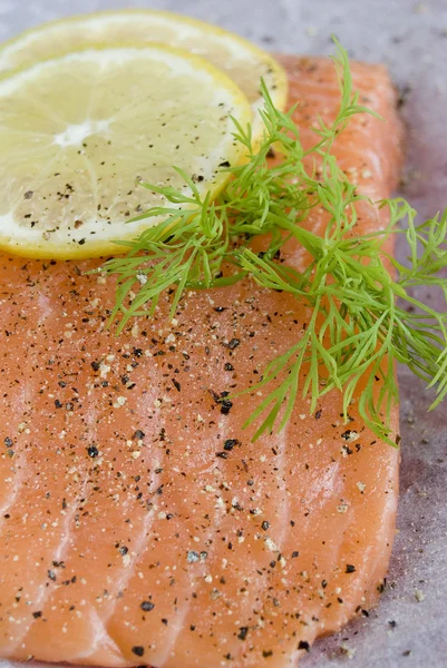 stock image Raw salmon fillet