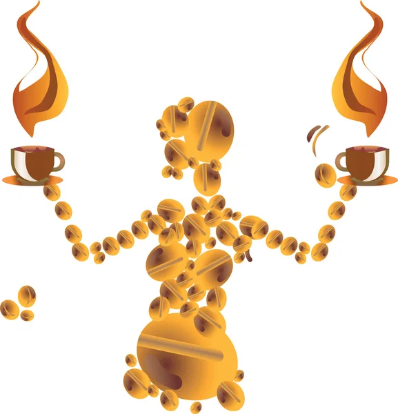 Koffie embleem silhouet pictogram — Stockfoto