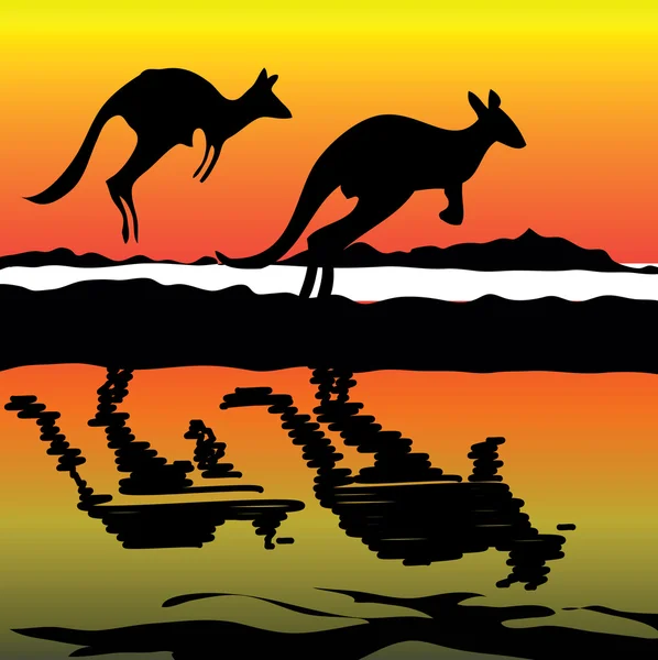 袋鼠澳大利亚图标 — 图库照片