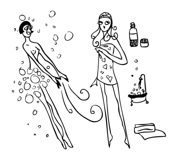 뷰티 스파 여자 목욕 및 건강 문신 — 스톡 사진