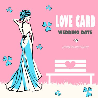 Wedding card, love nature, congratulations logo weddings clipart