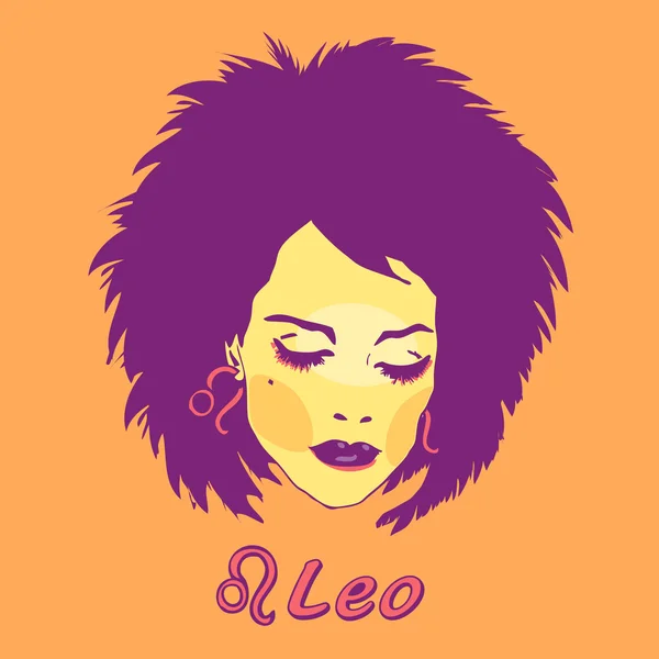 Woman Face Beauty Leo Horoscope seria — Stock Photo, Image