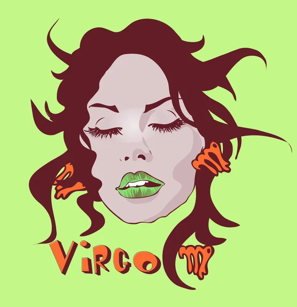 Kvinna ansikte skönhet virgo horoskop som smink och skönhet — Stockfoto