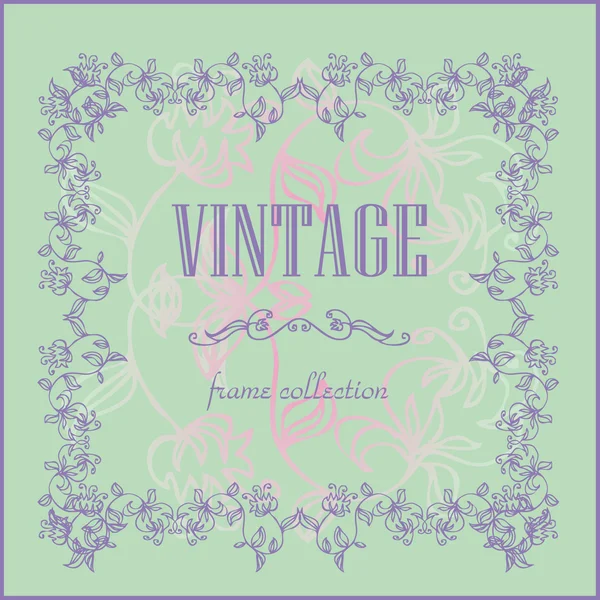 Vintage marco floral colección patrón tarjetas papel falso — Foto de Stock