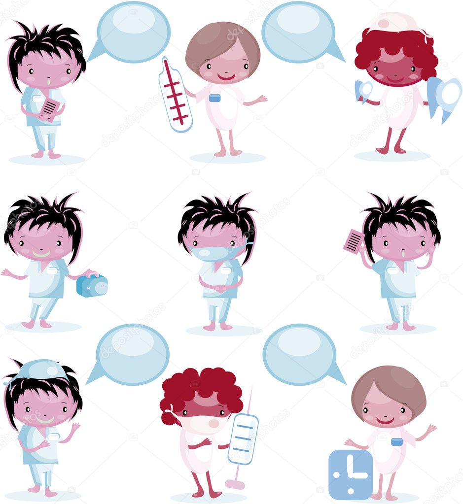 Group of Medical icons with bubble speech