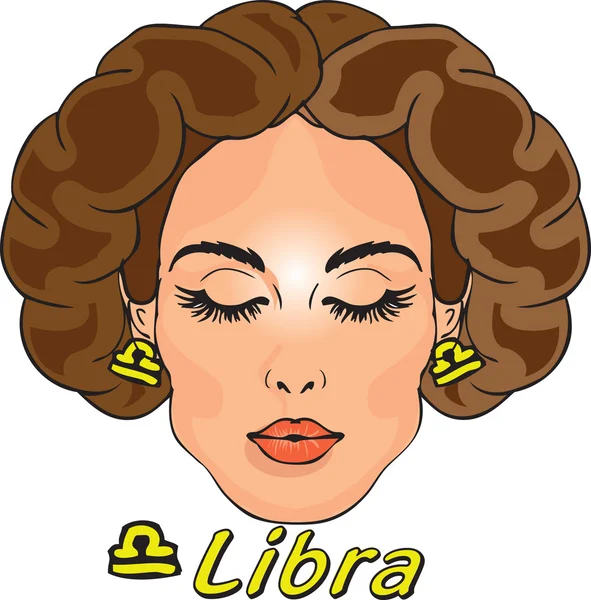 Kobieta twarz uroda Libra horoskop znak zodiaku seria — Zdjęcie stockowe