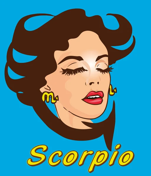 Woman Face Beauty Scorpio Horoscope zodiac seria — Stock Photo, Image
