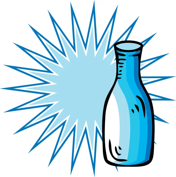Świeże mleko butelki z reklamy tag flash — Zdjęcie stockowe
