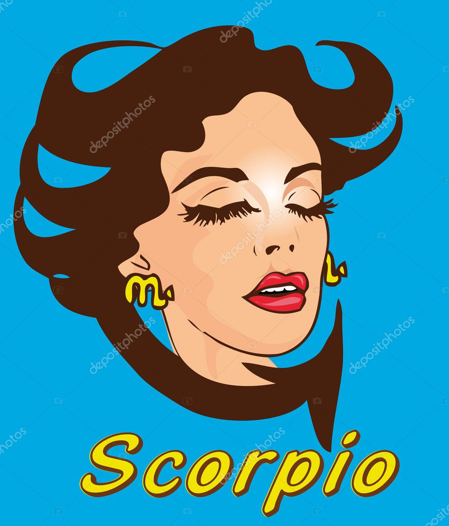 Woman Face Beauty Scorpio Horoscope zodiac seria — Stock Photo ...