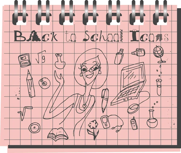 Επιστροφή στο σχολείο doodle — Φωτογραφία Αρχείου