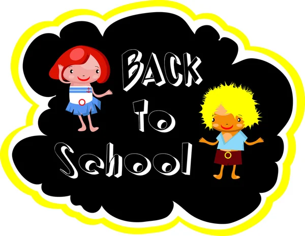 Ilustración de regreso a la escuela con alegría de niños felices — Foto de Stock