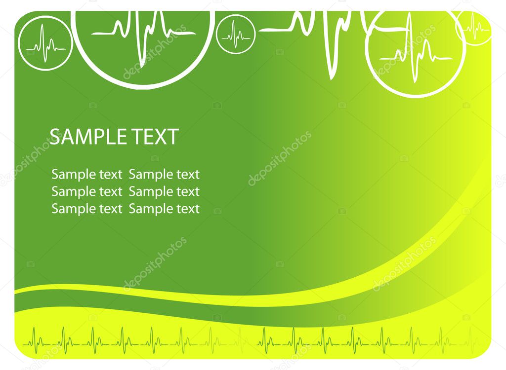  cardio blue background with ecg icons and text area. Grea