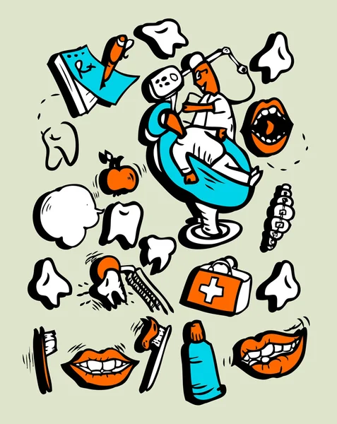 Doodly stijl pictogrammenset geneeskunde deel 1 — Stockfoto