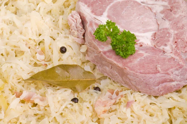 Loin ribs with sauerkraut — Stock Photo, Image