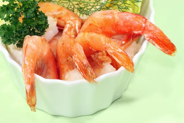 Starter with shrimps — Stock Photo, Image