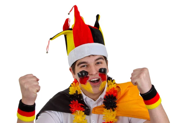 Fan wywyższony niemieckiej piłki nożnej — Zdjęcie stockowe