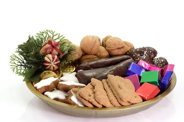 stock image Plate of Christmas Goodies