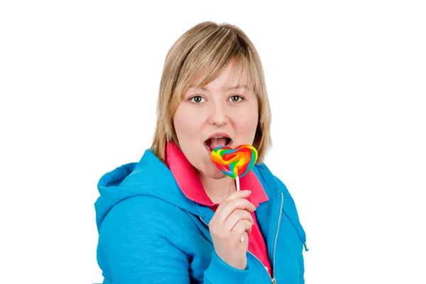 stock image Woman with lollipop