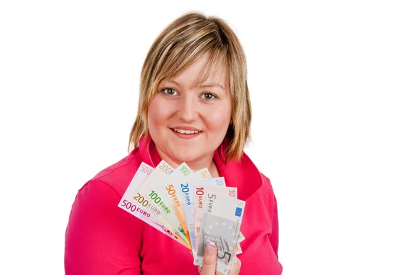 Woman with money — Stock Photo, Image
