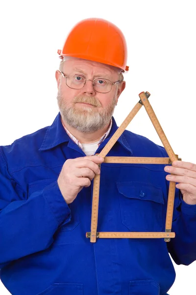 Craftsman with folding rule — Stock Photo, Image