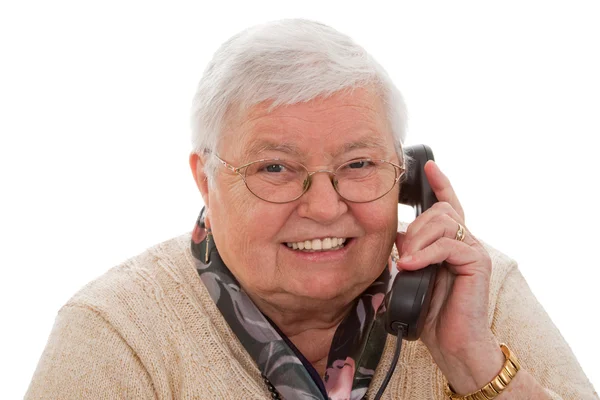 Babička na telefonu — Stock fotografie