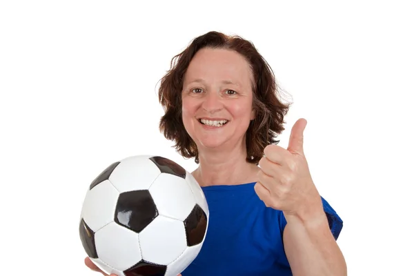 Jogadora de futebol feminina — Fotografia de Stock