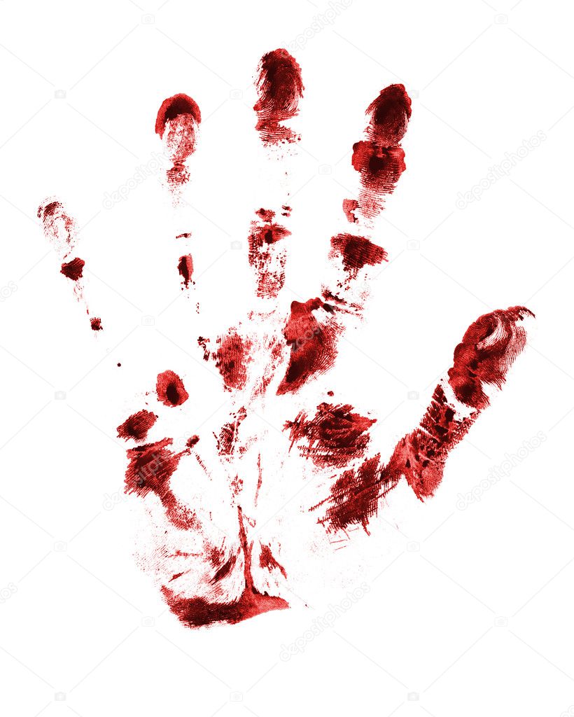 Bloody Handprint Smear On Black