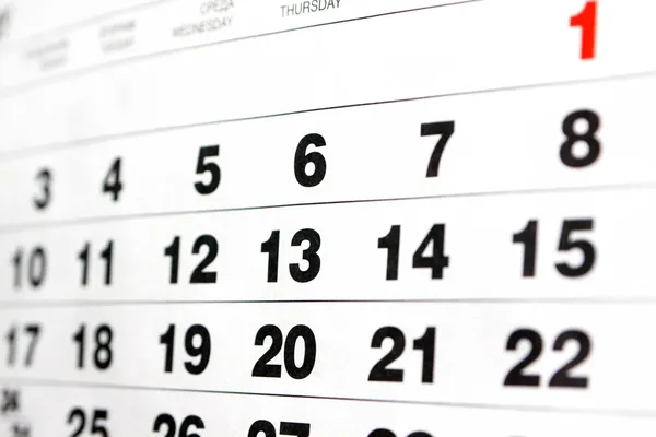 Nástěnný kalendář — Stock fotografie