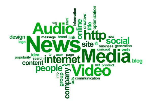 Aktualności i media - word cloud — Zdjęcie stockowe