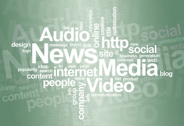 Aktualności i media - word cloud — Zdjęcie stockowe