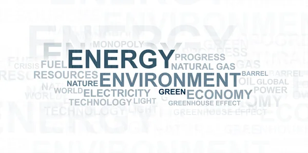Energía y medio ambiente - nube de palabras — Foto de Stock
