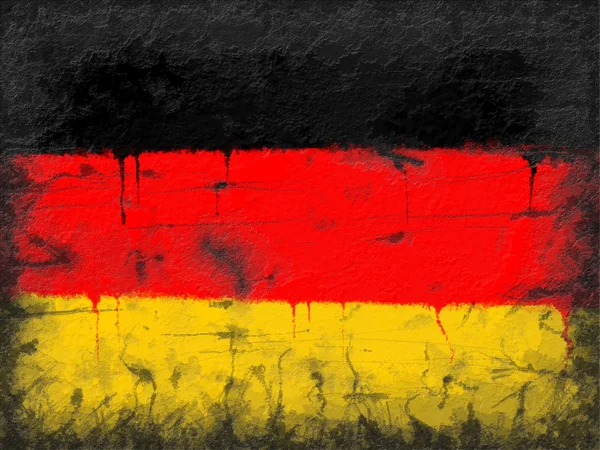 Bandeira da Alemanha pintada na parede velha — Fotografia de Stock