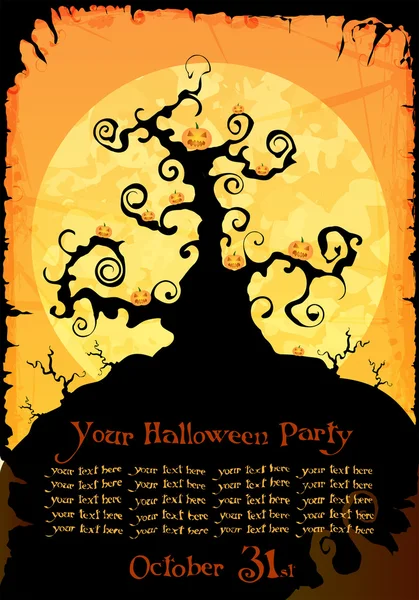 Einladung zur Halloween-Party oder Hintergrund — Stockvektor
