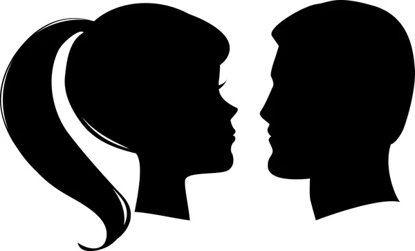 Векторні профілі чоловіка і жінки — стоковий вектор