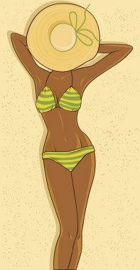 Sexy girl in bikini clipart