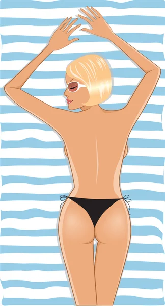 Fille sexy en bikini — Image vectorielle