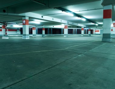 Parking garage, underground interior clipart