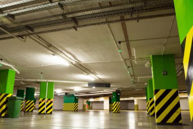 Underground parking garage with car clipart